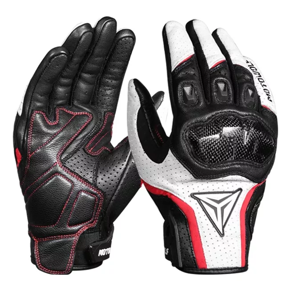 Guantes Motowolf Mdl 0305 Negro/blanco/rojo